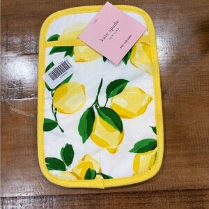 kate spade Yellow Lemon Print Pot Holder with Green Leaves